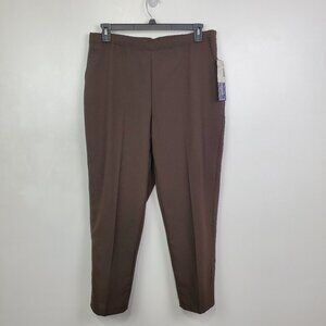 Laura Scott Brown Short Length Pull-On Grandma Core Pants NEW NWT Size 18WP